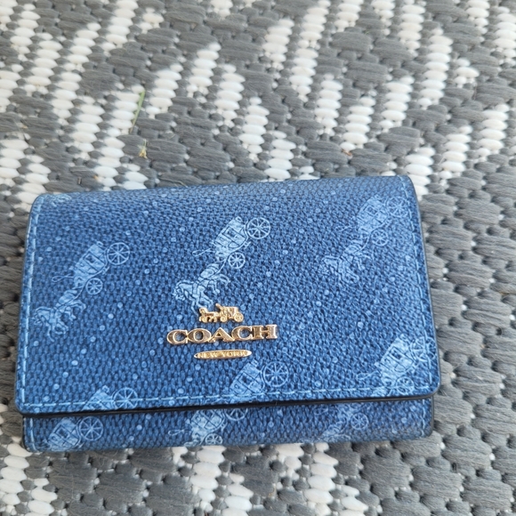 Coach Mini Card keyholder wallet pouch Horse & Carriage - Picture 1 of 6